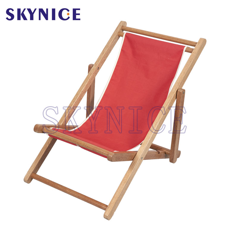 Jednoduchá dřevěná plážová židle Sling pro děti