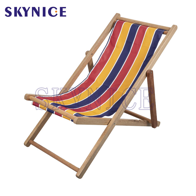 Upravitelná rekvalifikace dřevěné pláže Sling Canvas židle