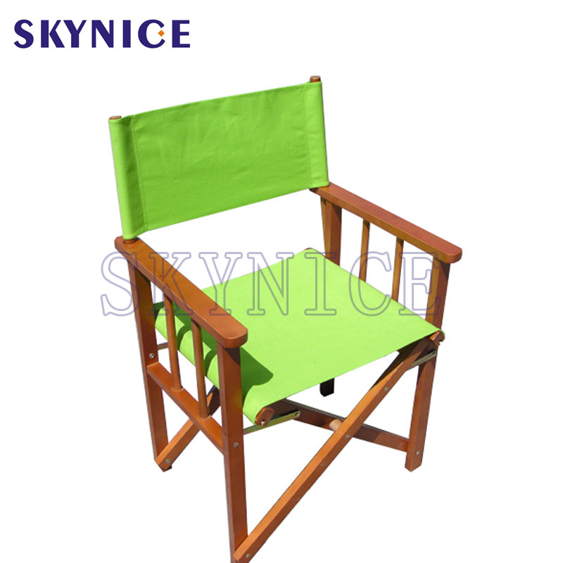 Dřevěná skládací židle ředitele s přenosným sedákem loketní opěrky