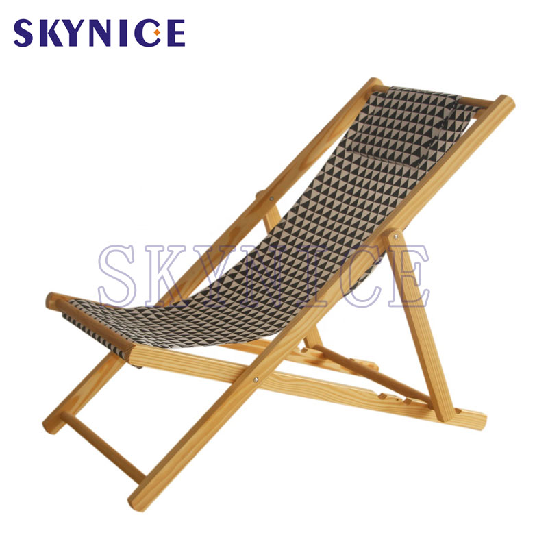 Dřevěné pláže Vintage Skládací zahradní židle